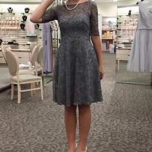 David’s Bridal Gray Lace Dress